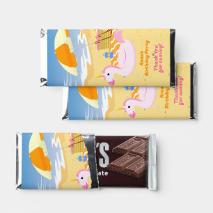 Bodyboard girl fun beach birthday party hershey bar favors