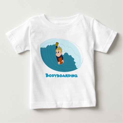 Bodyboarding boy cartoon T_shirt