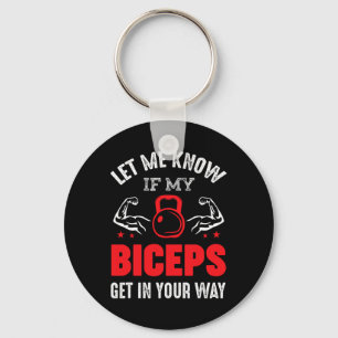 Bodybuilder Biceps Gym Fitness Workout Motivation Keychain