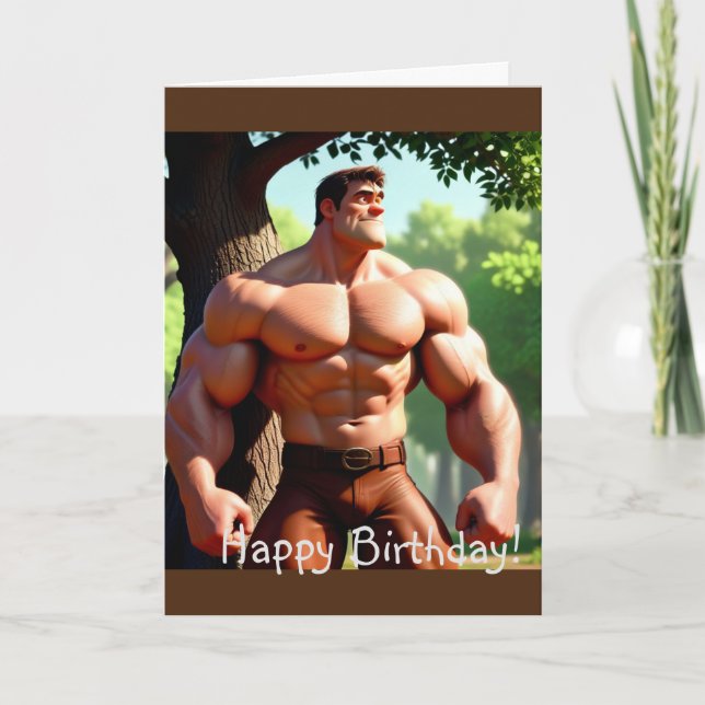 Bodybuilder Birthday Card (Front)