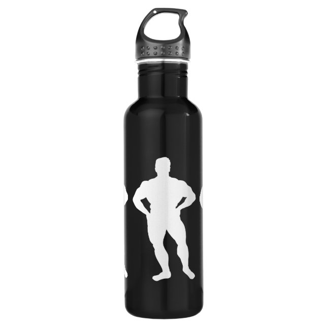 Bodybuilder Black White Bottle (Front)