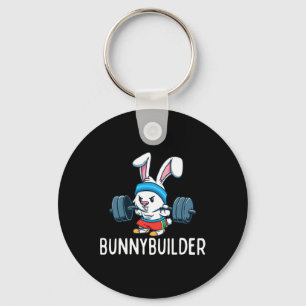 Bodybuilder Bunny Easter Bunnybuilder Fitness Gym  Keychain