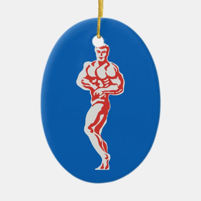 Bodybuilder Ceramic Ornament (Front)