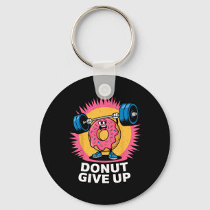 Bodybuilder Donut Give Up Humor Gym Workout Joke M Keychain