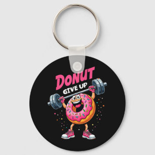 Bodybuilder Donut Give Up Humor Gym Workout Joke M Keychain