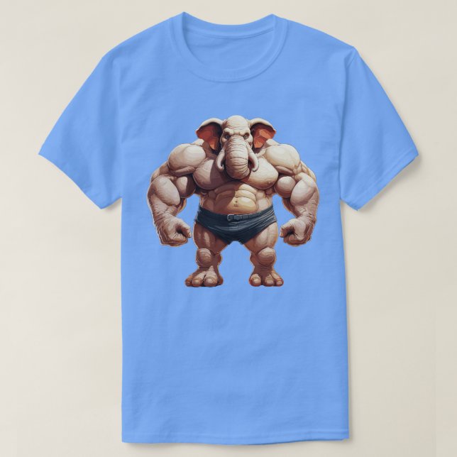 Bodybuilder Elephant 3 T-Shirt (Design Front)