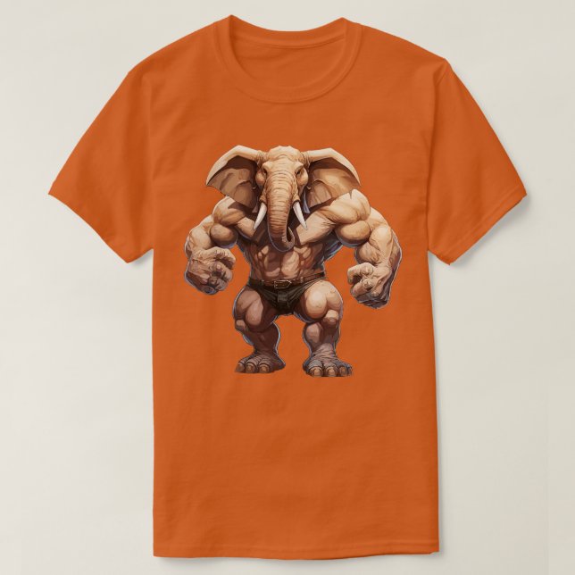 Bodybuilder Elephant T-Shirt (Design Front)