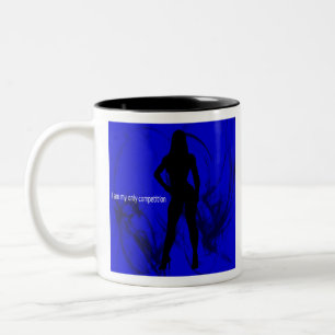 Bodybuilder Fitness "I am my only competition" Two-Tone Coffee Mug