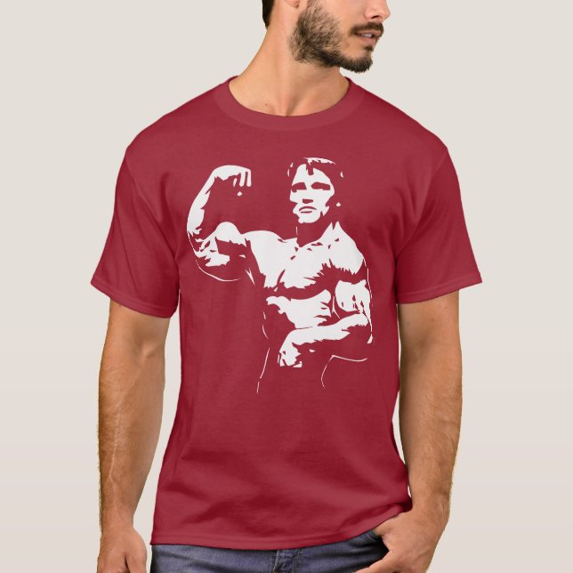 Bodybuilder Flexing Bicep T-Shirt (Front)
