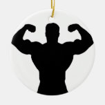 Bodybuilder Flexing Muscles Ceramic Ornament at Zazzle