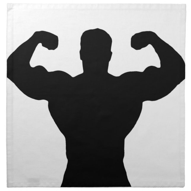 bodybuilder flexing muscles napkin (Front)