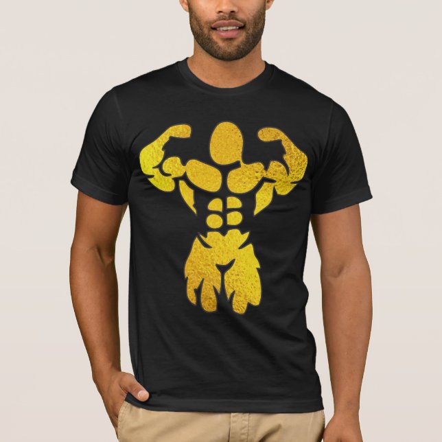 Bodybuilder Golden Foil T-Shirt (Front)