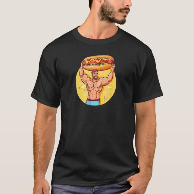 Bodybuilder Hot Dog Hot Dog T-Shirt (Front)