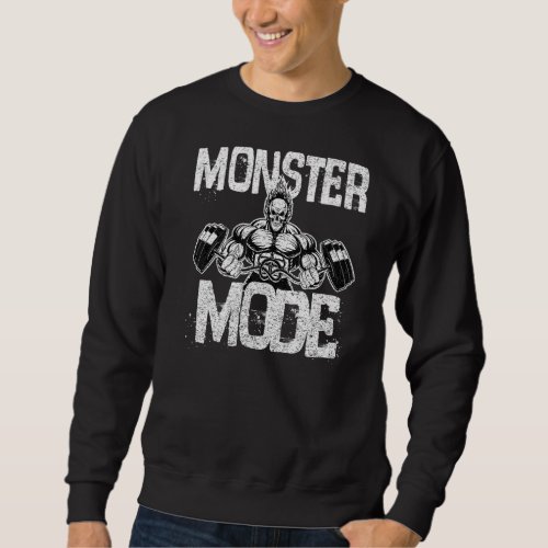 Bodybuilder Monster Mode Skull Dead Lift Workout Sweatshirt