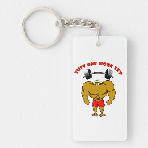 Bodybuilder One More Set Keychain