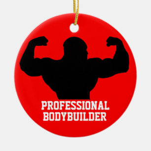 Bodybuilder Ornament Red Blue