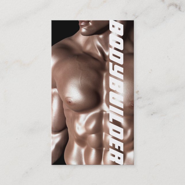 Bodybuilder Personal Trainer Exercise Gym Fitness Business Card (Front)