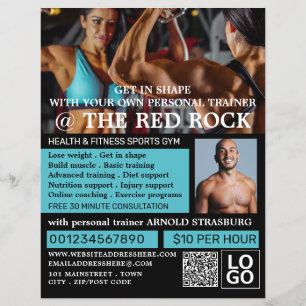 Bodybuilder, Personal trainer, Gym Advertising Flyer