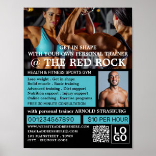 Bodybuilder, Personal trainer, Gym Advertising Poster