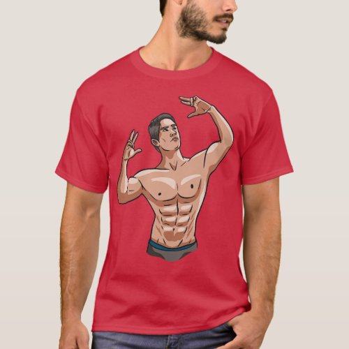 Bodybuilder Posing Bodybuilding Gym Fitness Weight T_Shirt