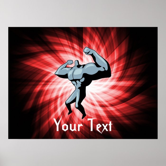 Bodybuilder; red posters