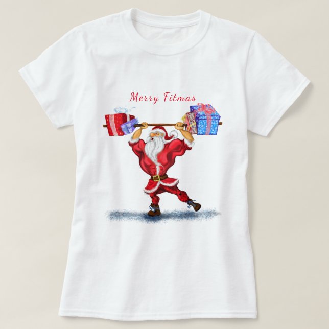 Bodybuilder Santa Claus - Christmas Gifts - Funny T-Shirt (Design Front)