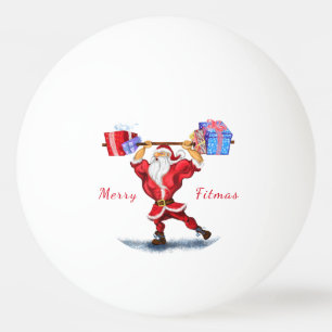 Bodybuilder Santa Claus with Christmas Gifts - Fun Ping Pong Ball