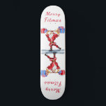 Bodybuilder Santa Claus with Christmas Gifts - Fun Skateboard<br><div class="desc">Bodybuilder Santa Claus with Christmas Gifts - Fun Cartoon Painting Funny Collection - Choose / Add Your Unique Text / Name / Color - Make Your Special Gift - Resize and move or remove and add elements / text with customization tool ! Painting and Design by MIGNED. Please see my...</div>