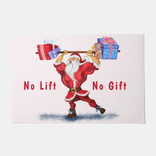 Bodybuilder Santa Funny Christmas Doormat