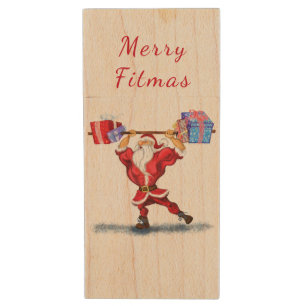 Bodybuilder Santa Funny Christmas Flash Drive