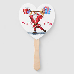 Bodybuilder Santa Funny Christmas Hand Fan