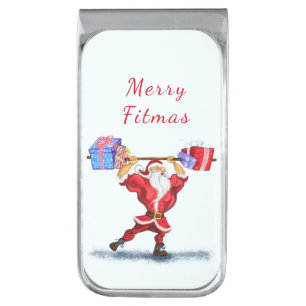 Bodybuilder Santa Funny Christmas Money Clip