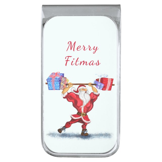 Bodybuilder Santa Funny Christmas Money Clip (Front Vertical)