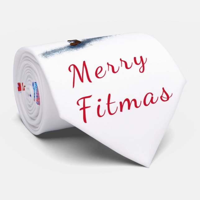 Bodybuilder Santa Funny Christmas Neck Tie (Rolled)