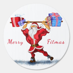 Bodybuilder Santa Funny Christmas Outdoor Sign