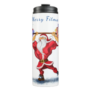 Bodybuilder Santa Funny Christmas Thermal Tumbler
