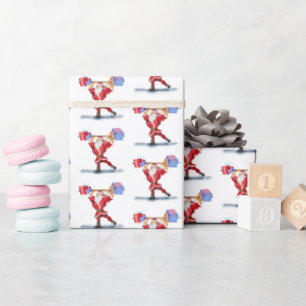 Bodybuilder Santa Funny Christmas Wrapping Paper