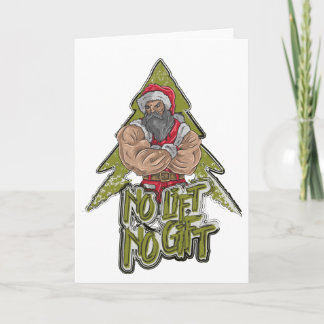 Bodybuilder Santa Funny Fitness Christmas Card