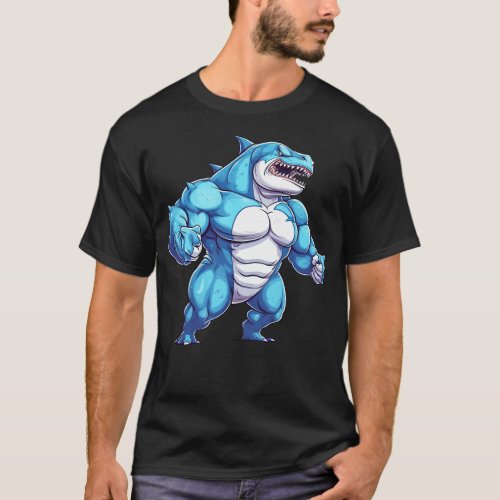 Bodybuilder Shark T_Shirt