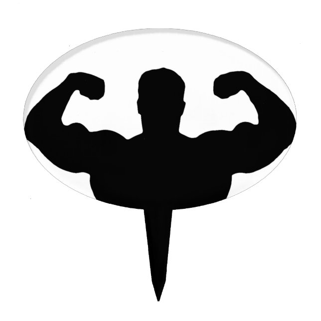 bodybuilder silhouette cake topper (Front)