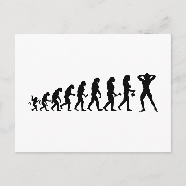 Bodybuilder theory of evolution in power sport postcard (Front)