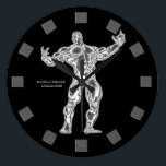 Bodybuilder Wall Clock<br><div class="desc">Psyched Bodybuilder Wall Clock</div>