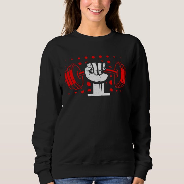 Bodybuilder Weight Training Fitness Workout Weight Sweatshirt (Front)