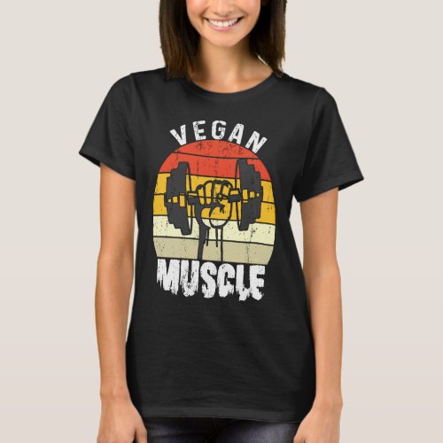 Bodybuilder Workout Vegan Muscle Retro  Vegan Musc T_Shirt
