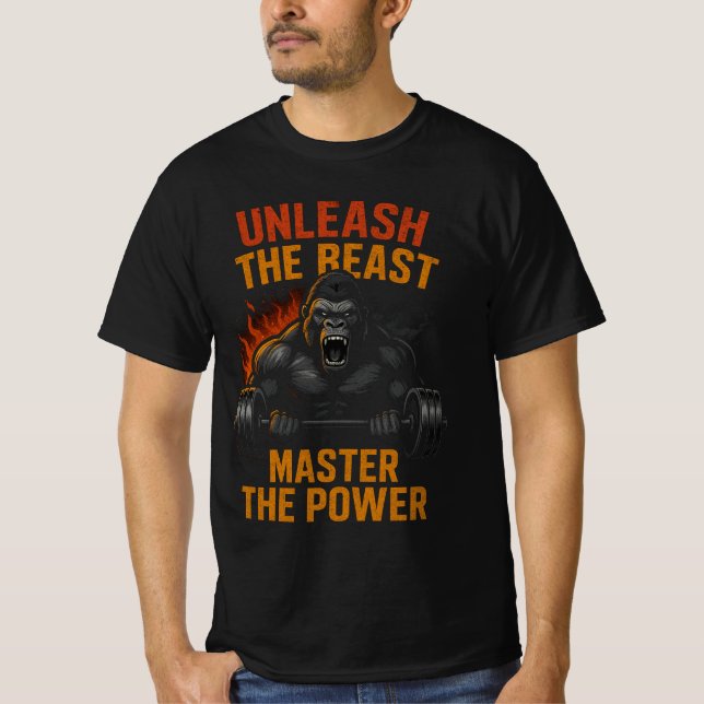 Bodybuilding Beast Power – Unleash Strength Muscle T-Shirt (Front)