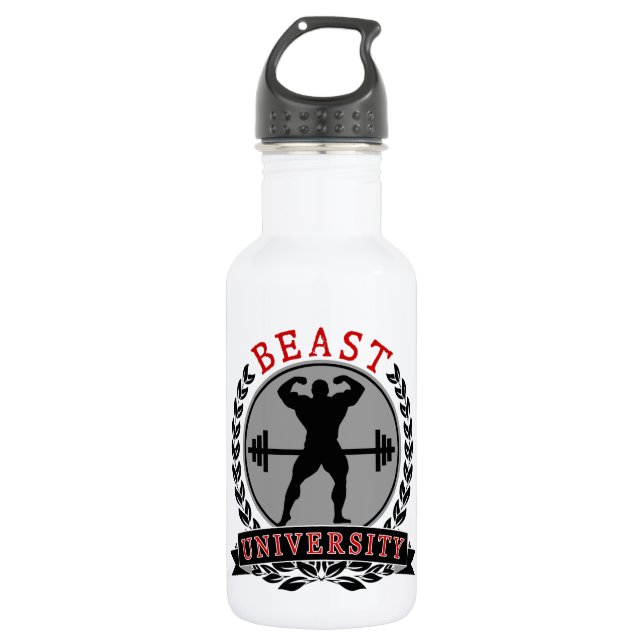 Bodybuilding Beast University Water Bottle (Front)