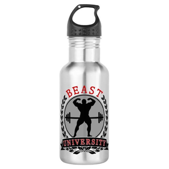 Bodybuilding Beast University Water Bottle (Front)
