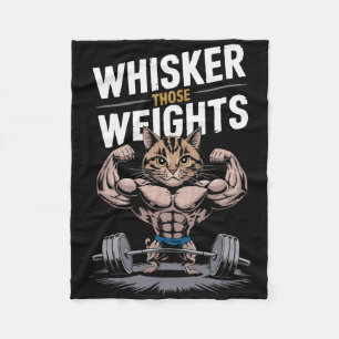 Bodybuilding Cat Owner Fitness Workout Gym Instruc Fleece Blanket