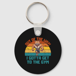 Bodybuilding Cat Weight Lifting For Men Women  Keychain