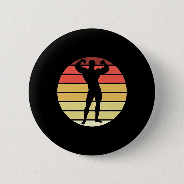 Bodybuilding Competition Powerlifting Mens Physiqu Button (Front)